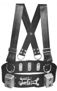 Miller Diving Commercial Weight Belt Shown with optional shoulder straps